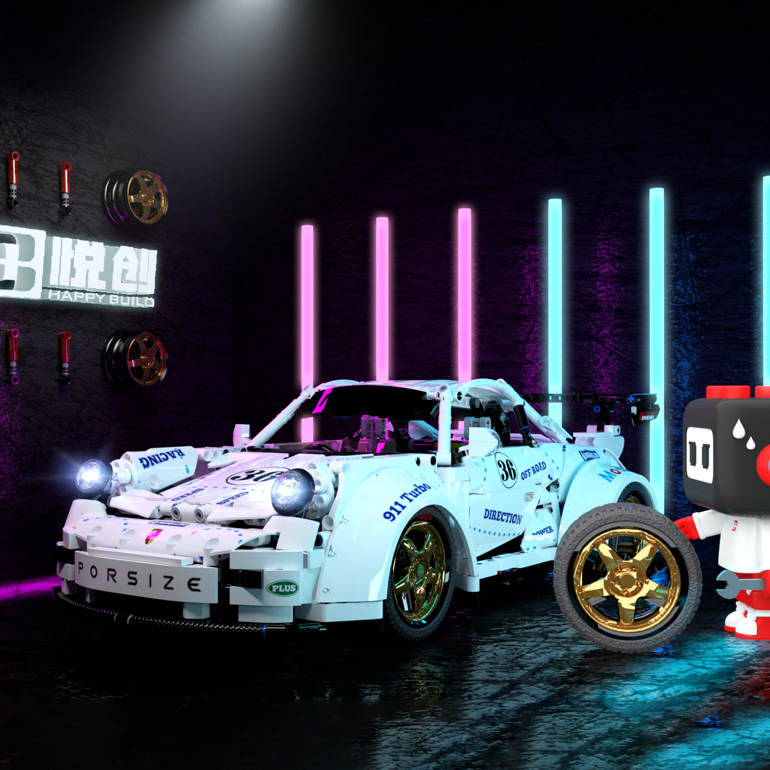 悦创积木 I X-TECH系列 积木超跑911