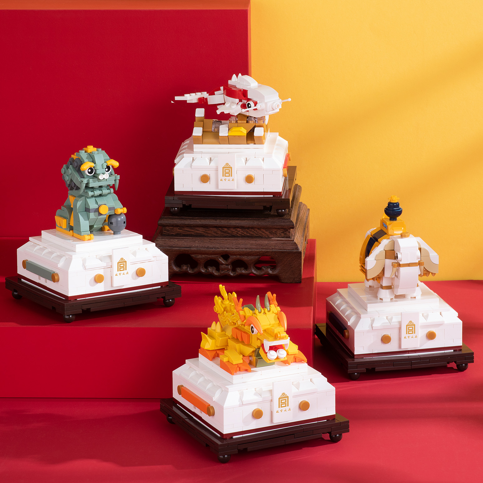 悦创积木 I 故宫文具系列-积木兽印收纳盒